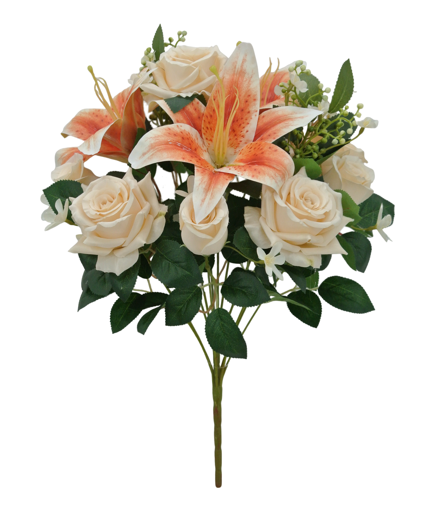 18 IN ROSE TIGER LILY BUSH X 12-BEIGE SALMON-84693-BESAL