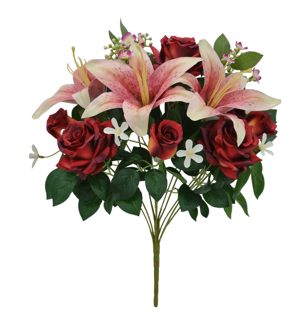 18 IN ROSE TIGER LILY BUSH X 12-RED BEAUTY- 84693-RDBTY