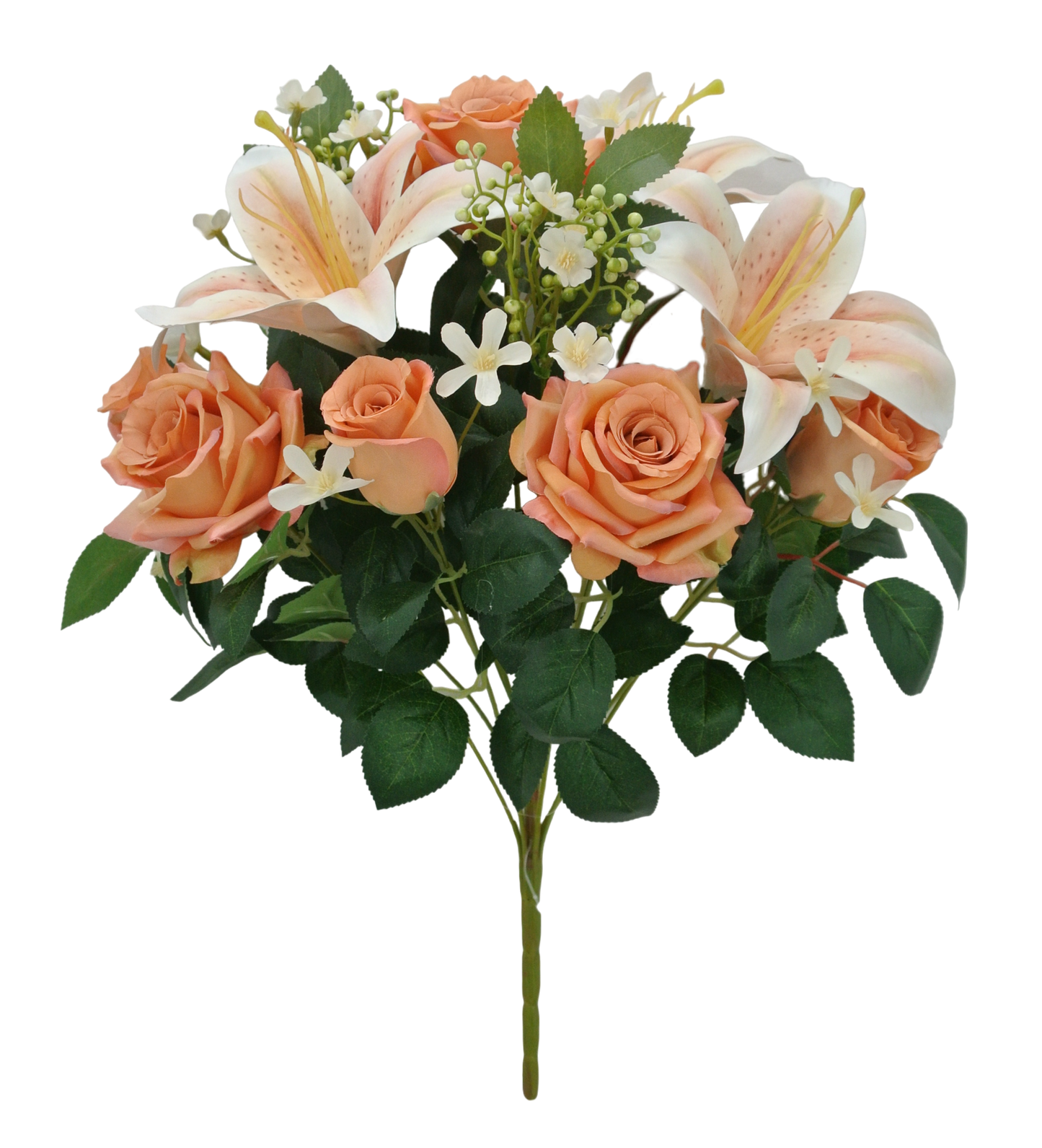 18 IN SALMON ROSE TIGER LILY BUSH X 12 - 84693-SALMON