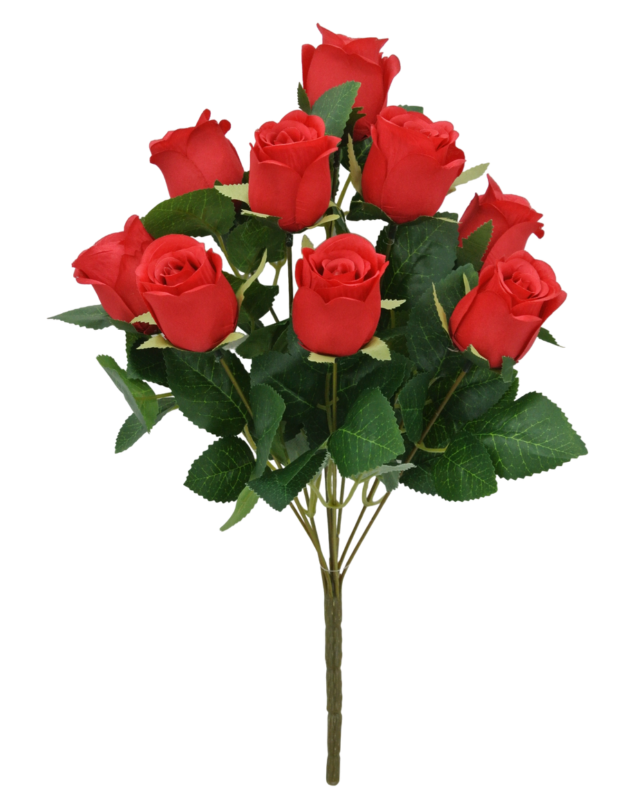 17 IN ROSE BUD BUSH X 9 -84885-RD