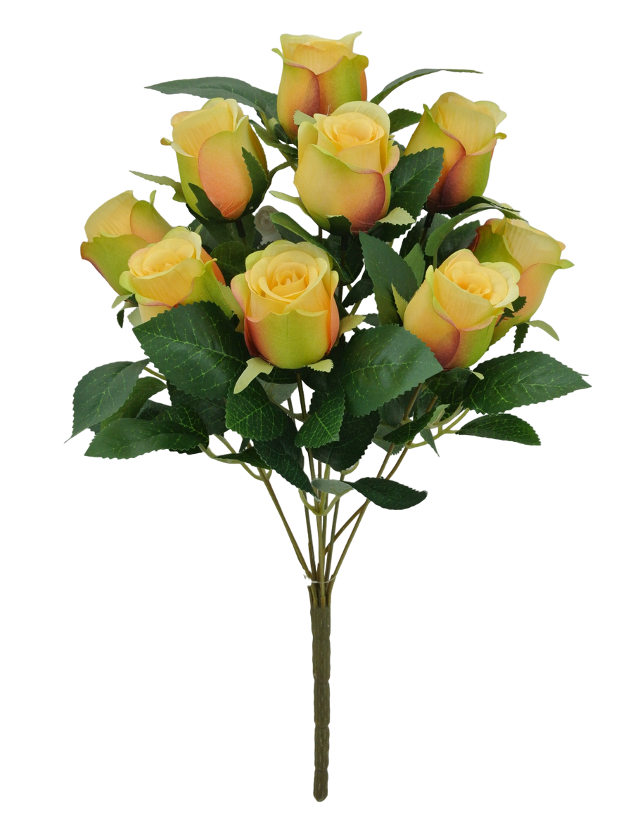 17 IN ROSE BUD BUSH X 9 -84885-YEL