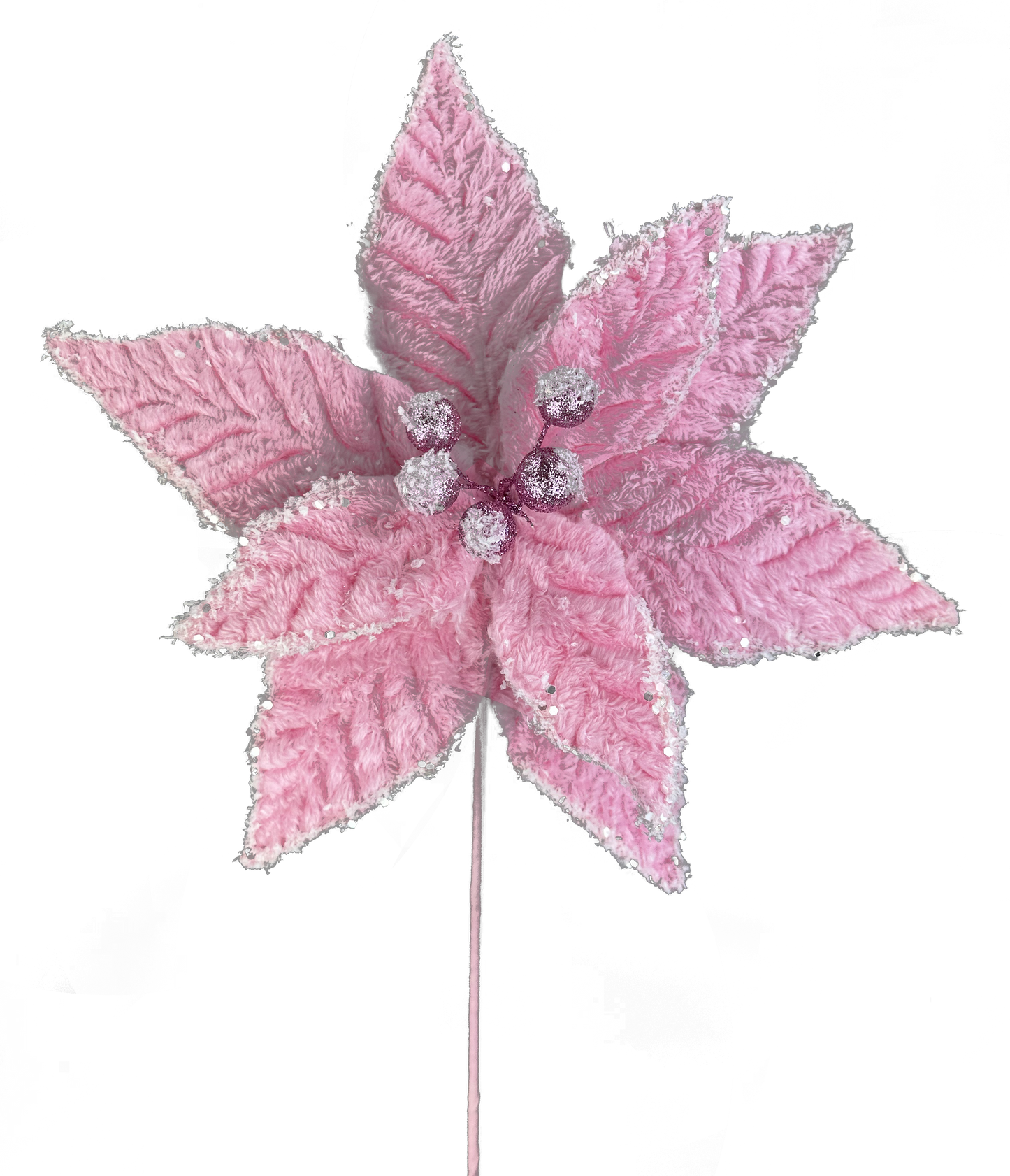 Poinsettia Pick H20xDIA11-Pink-86030PK