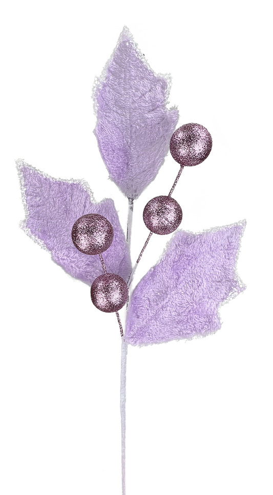 Holly Lvs Ball Spray H28-Purple-86031PU