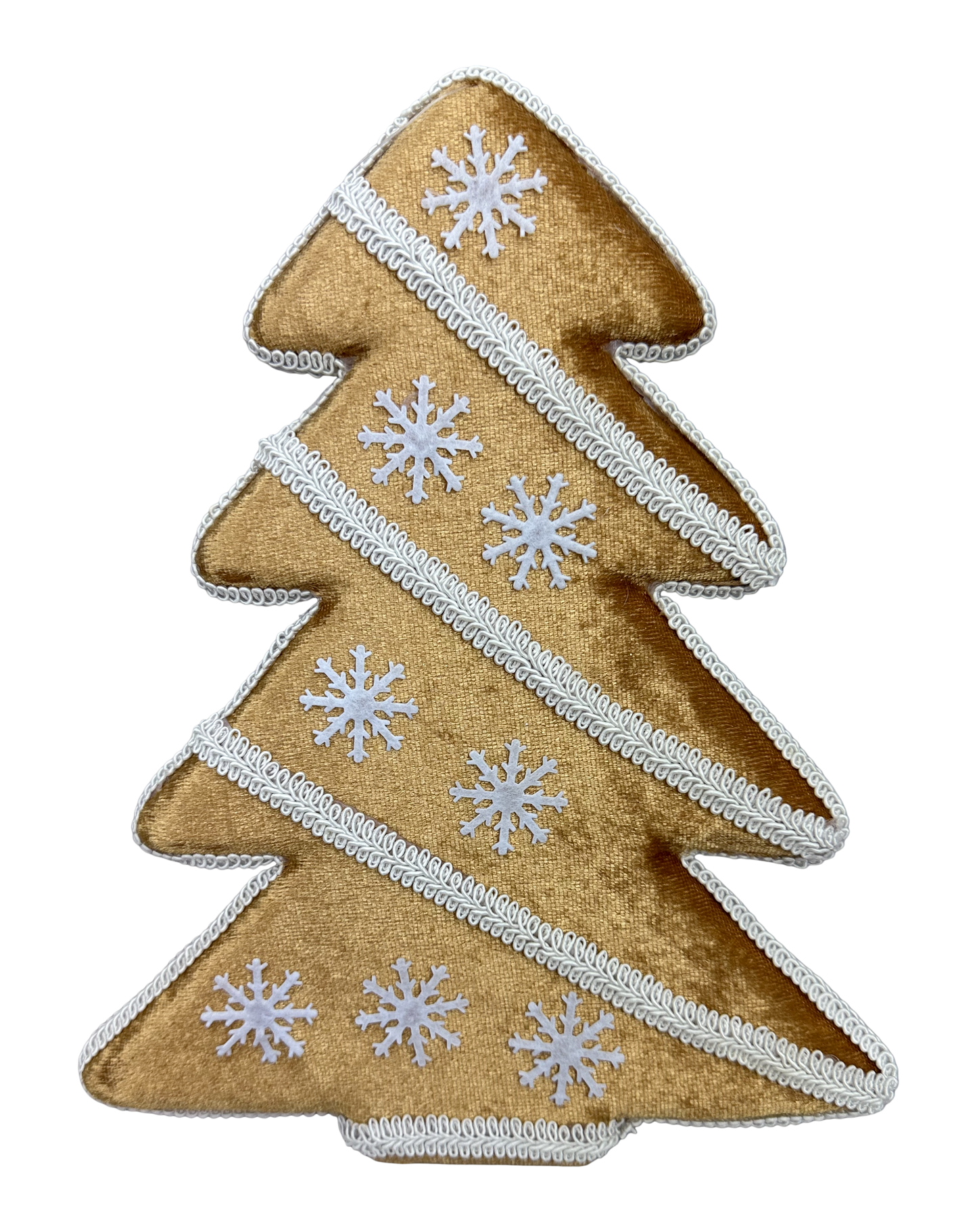 Orn Gingerbread Tree H9.5xW8xD1-Brown/White-86341BNWT-86341BNWT