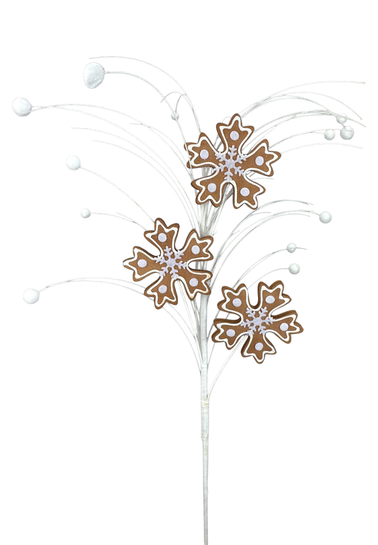 Gingerbread Snowflake Spray x 3 H28 - 86450BN