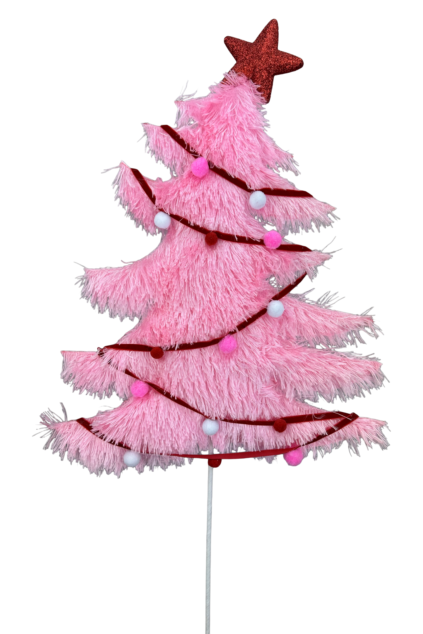 Furry Christmas Tree Spray H28xW12-Pink-86475PK
