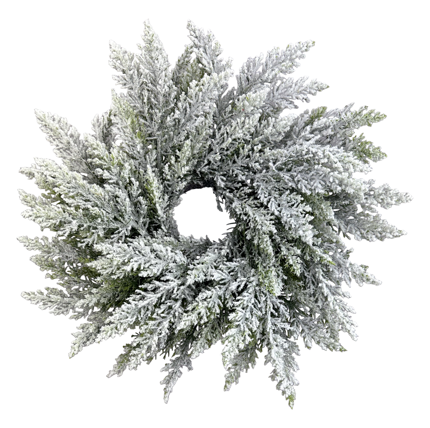Flocked Pine Mix Cabinet Wreath DIA16 - 86597SNOW