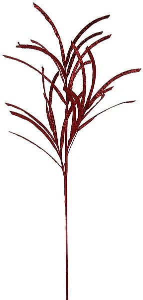 31"L GLITTERED/PAPER GRASS SPRAY- RED- XS104924