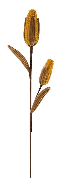 24.5"L FABRIC CORN SPRAY- YELLOW/BROWN- EV895751