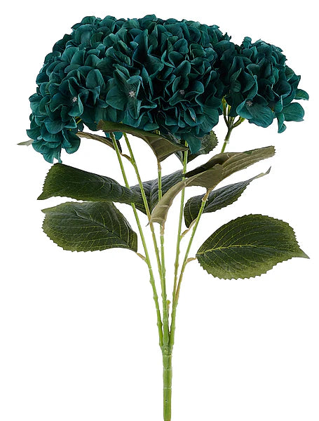 18.5"L FABRIC HYDRANGEA BUSH X5- HUNTER GREEN- FN175512