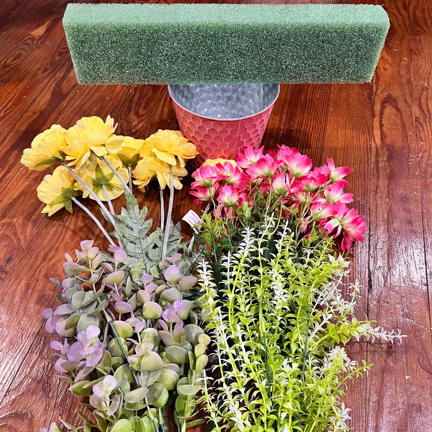Blooms and Booms: Summer Floral Pink Container Arrangement
