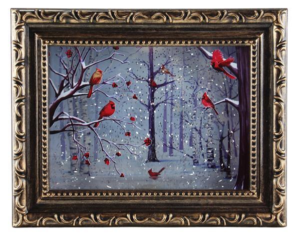 9.5"L CARDINALS PHOTO FRAME SNOW GLOBE - AK0055