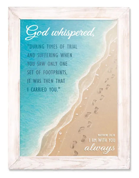 16"HX12"L WITH YOU ALWAYS W/FRAME-TAN/TURQUOISE/TEAL/WHITE-AP0422