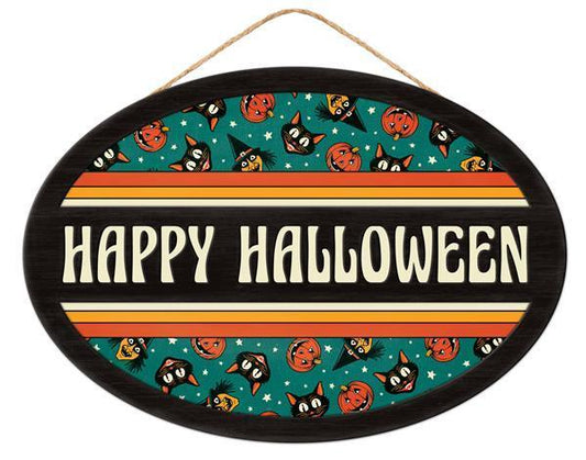 13"L X 9"H HAPPY HALLOWEEN OVAL - AP7300