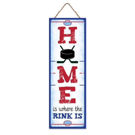 15"HX5"L HOME IS WHERE THE RINK IS SIGN - AP7339