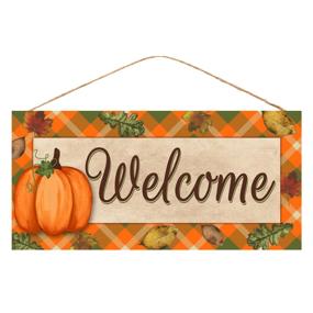 12.5"L X 6"H WELCOME FALL SIGN - ORANGE MULTI - AP8595