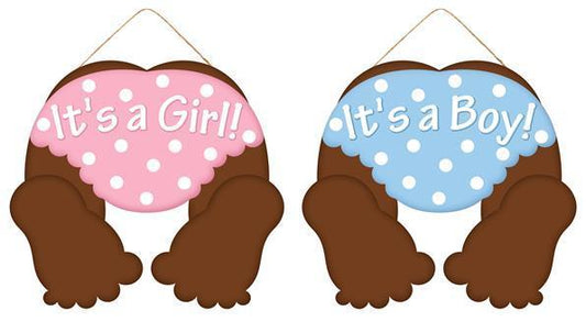 10"L X 9"H IT'S A GIRL/IT'S A BOY SIGN - AP870802