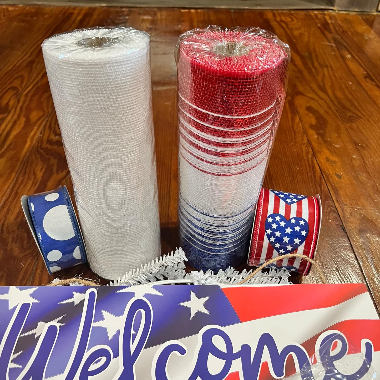 Blooms and Booms: 4th Of July Welcome Elevated Work Form Wreath