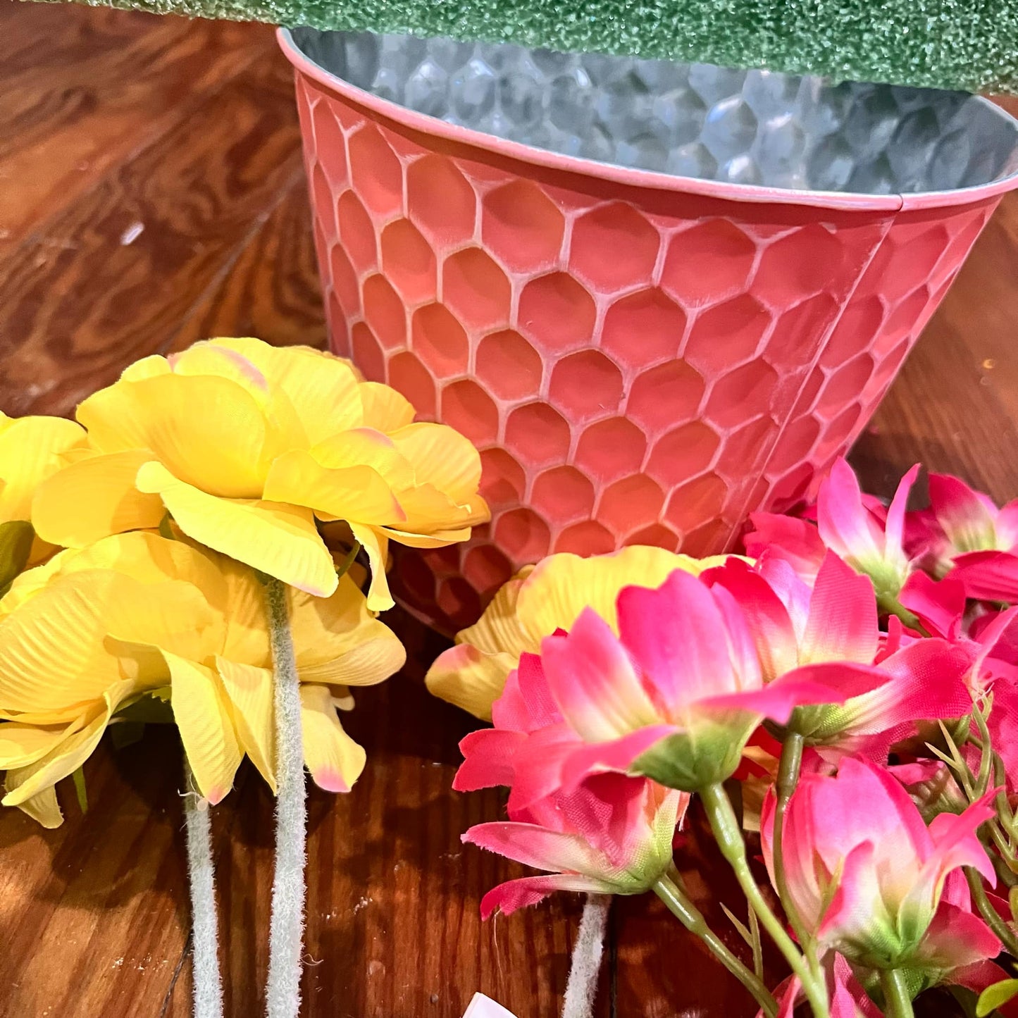 Blooms and Booms: Summer Floral Pink Container Arrangement