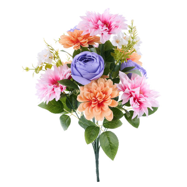 20"L DAHLIA/ZINNIA/ROSE/HYDRANGEA BUSH-PINK/ORANGE/PURPLE/WHITE-FB197773