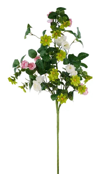 28"L BLUE BERRY/TWIG/FLOWER/LEAF SPRAY -BLUE/CREAM/GREEN -FH824587