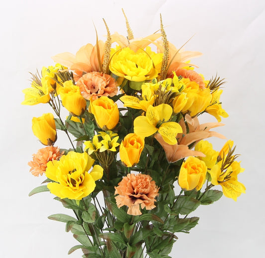 PEONY/LILY MIXED BUSH X 40 - GPB195-YW/GD/GUAVA