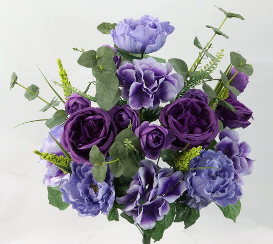 23.5" PEONY/HYDR MIXED BUSH X 24 - GPB23406-PUR/LAY