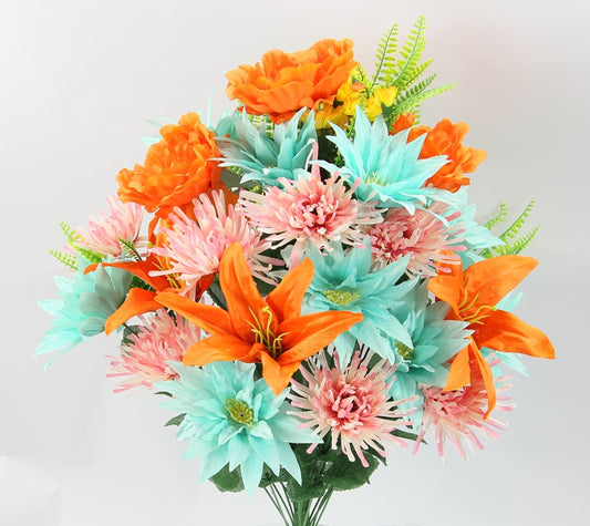 26" PEONY/MUM/LILY MIXED-GPB24393-OR/TUR/PK