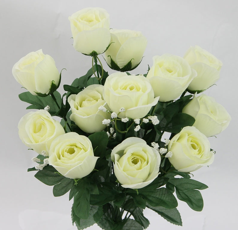 16.5" ROSE BUSH X 12 - GPB25308-CREAM