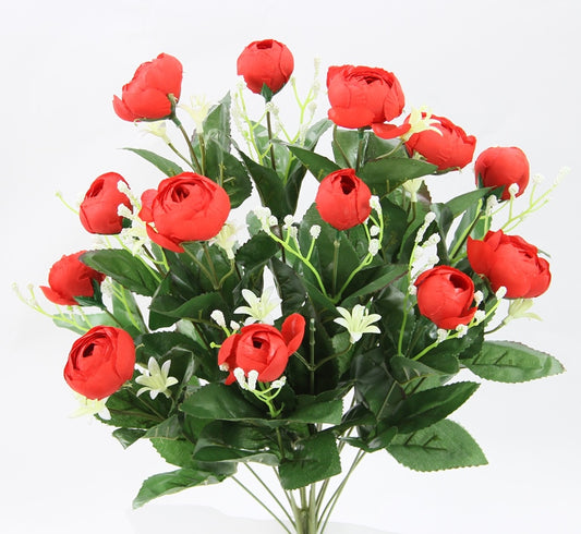 20" RANUNCULUS WITH FILLER BUSH-GPB253116-RED