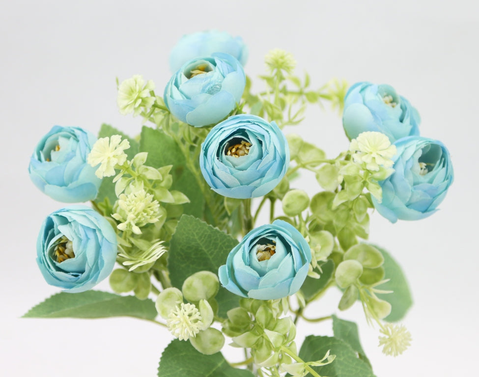 12" RANUNCULUS BUSH X 5-GPB25367-AQUA