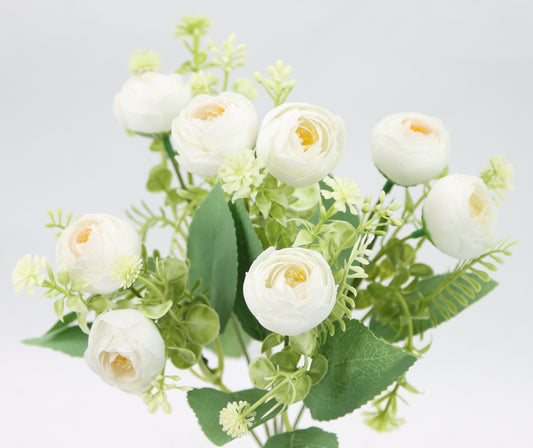 12" RANUNCULUS BUSH X 5-GPB25367-CREAM
