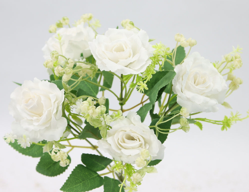11" ROSE BUSH X 5-GPB25370-CREAM