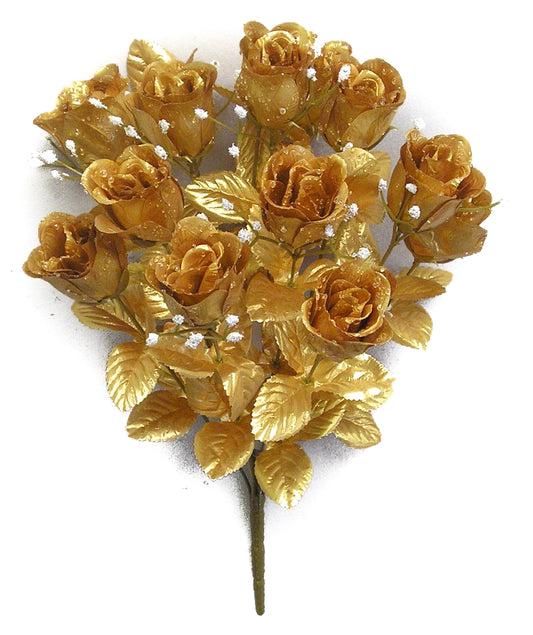ROSE BUD BUSH X 14 - GPB265G-GOLD
