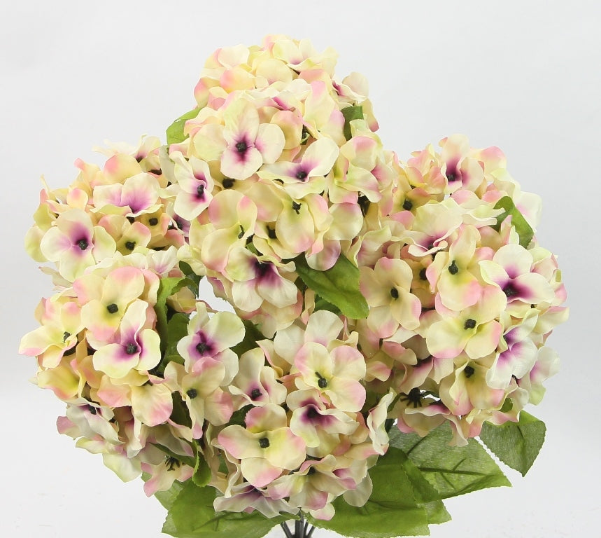 SATIN HYDRANGEA BUSH X 7 - GPB730-CM/MAG/GN