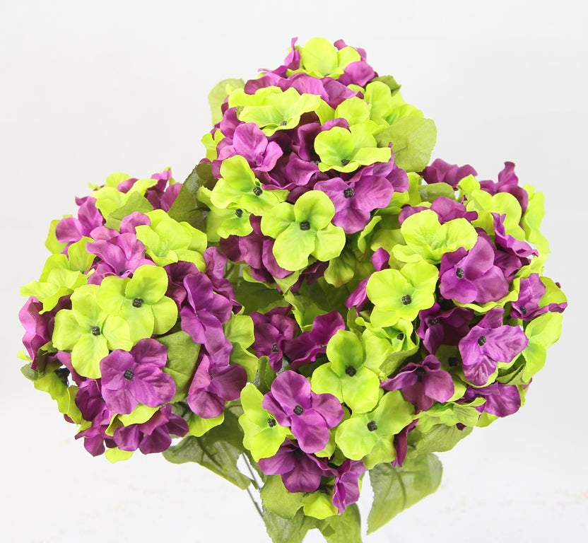SATIN HYDRANGEA BUSH X 7 - GPB730-KW/MAG