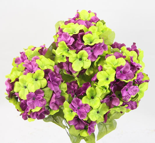 SATIN HYDRANGEA BUSH X 7 - GPB730-KW/MAG