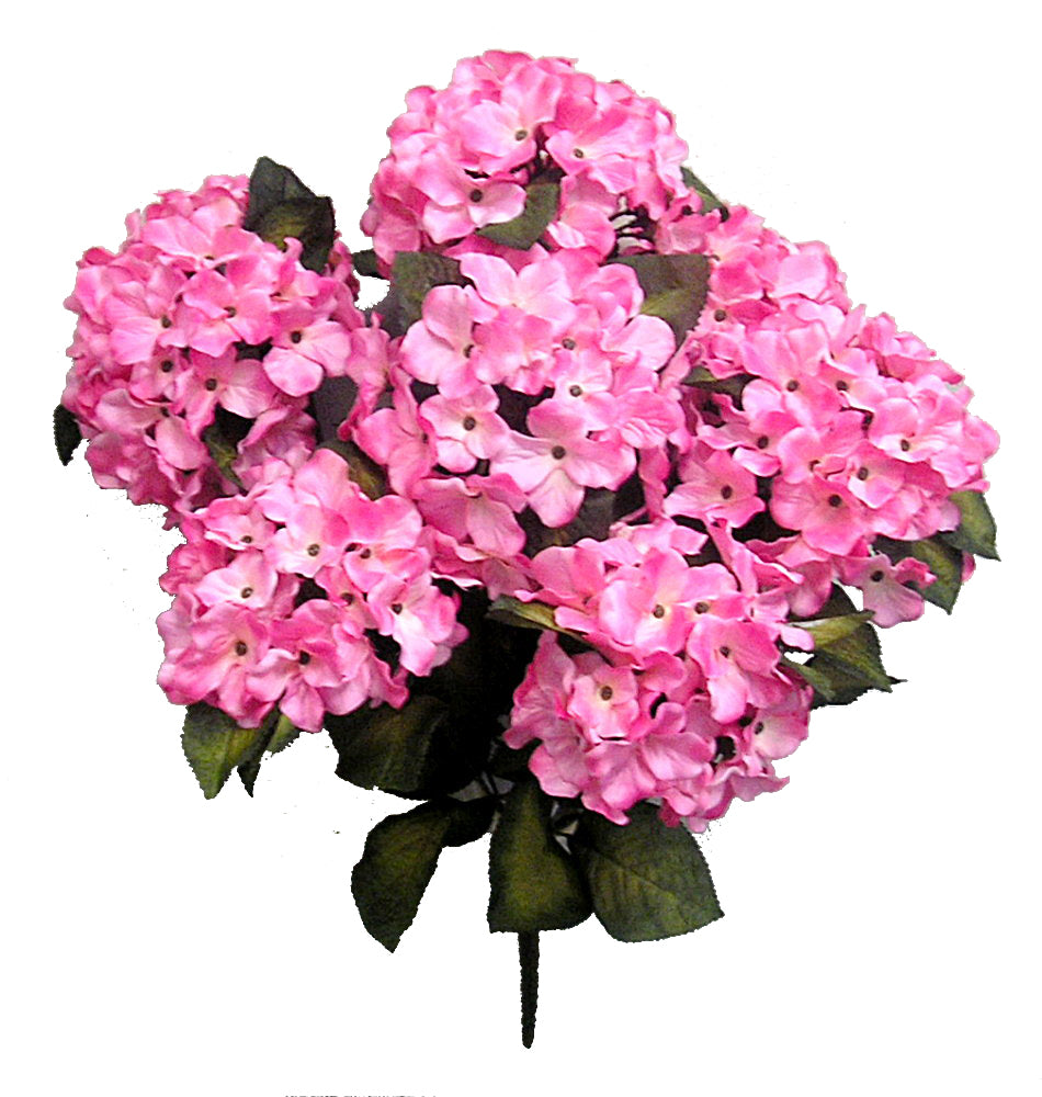 SATIN HYDRANGEA BUSH X 7 - GPB730-PINK