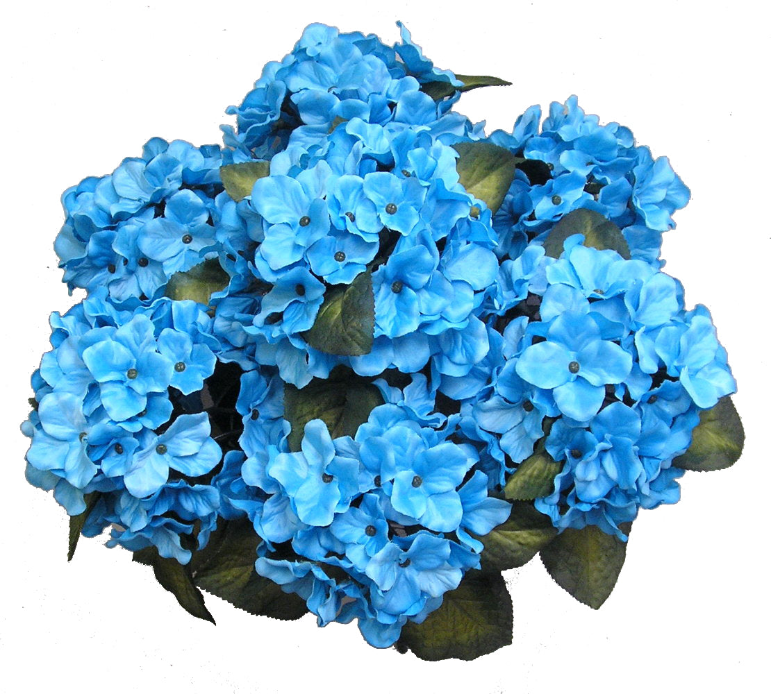 SATIN HYDRANGEA BUSH X 7 - GPB730-TURQUOISE