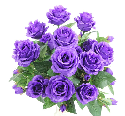 ROSE BUSH X 5 W/15 FLOWERS - GPB7338-PURPLE