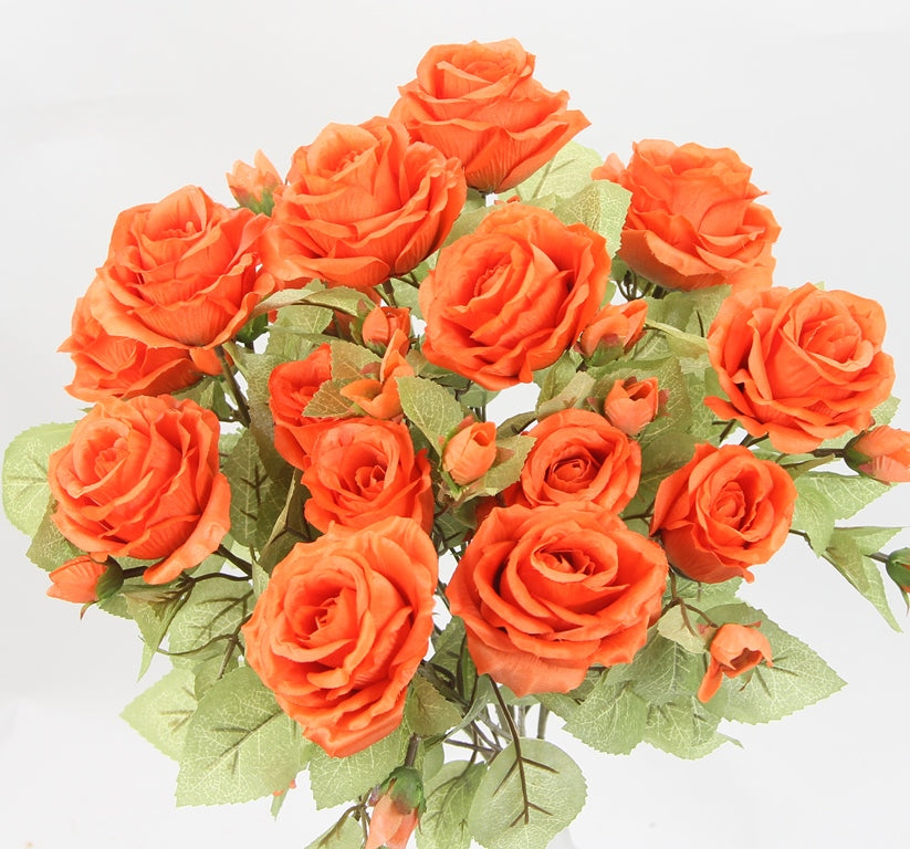 ROSE BUSH X 5 W/15 FLOWERS - GPB7338-TANGERINE