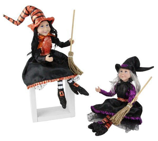 22" WITCH WITH HAT AND BROOM - HH3928