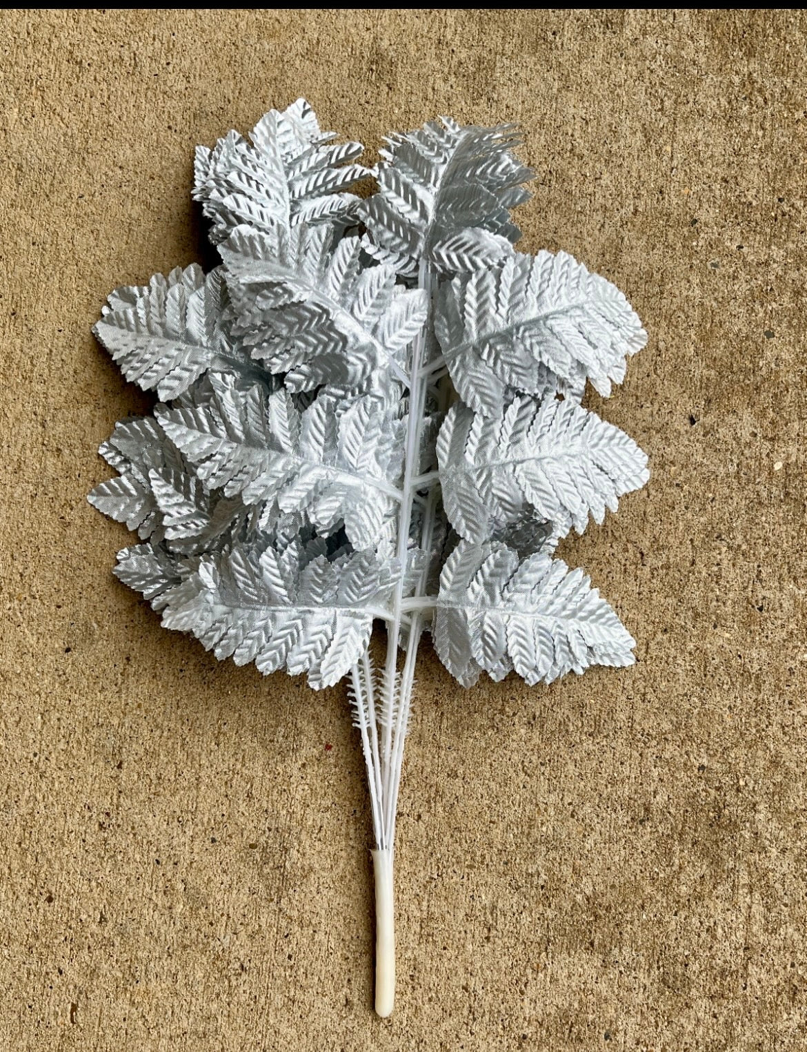 LEATHER FERN BUSH X 12-GPB307G-SILVER