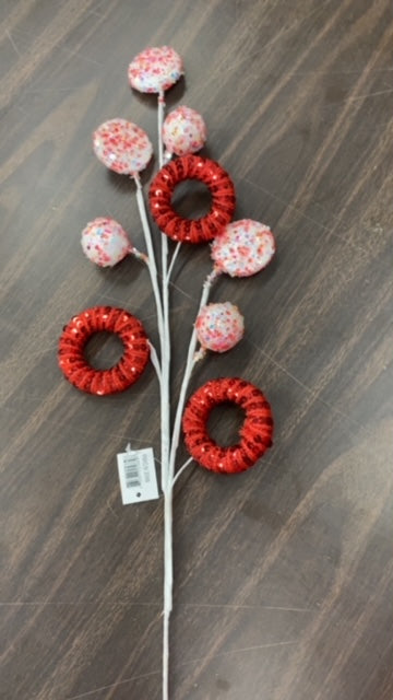 BALL RING SPRAY-GLITTER RED-25869