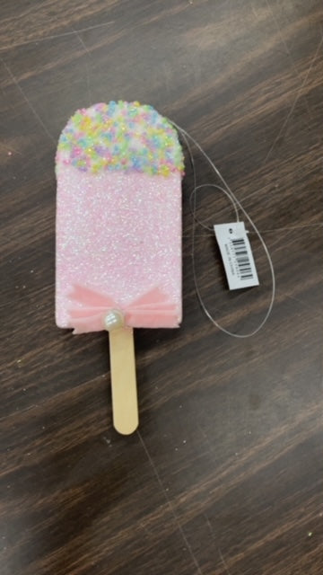 POPSICLE PINK SPRINKLE ORNAMENT