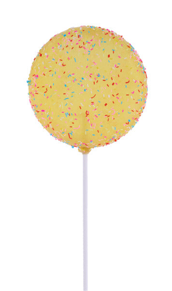 120Mm Yellow Glitter Sprinkle Lollipop W/Stick-XC120429