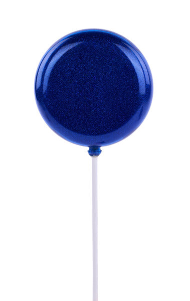 120Mm Royal Blue Glttr Lollipop W/Stick, 11.75"Oal-XC120625