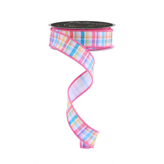 7/8"X10YD D'LUX WATERCOLOR PLAID - MULTI - LS1017RT