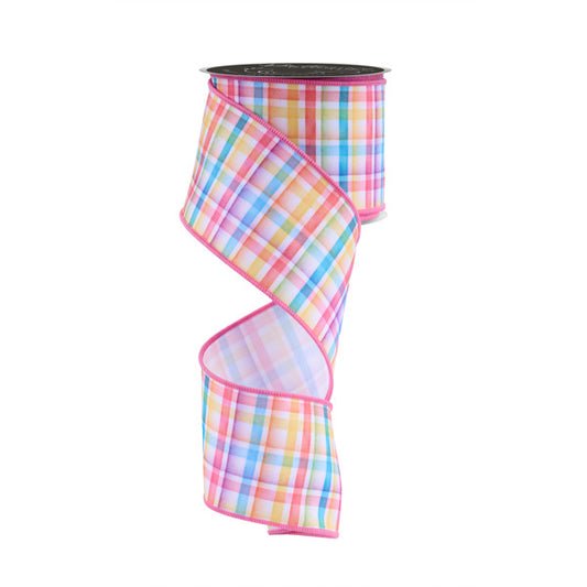 2.5"X10YD D'LUX WATERCOLOR PLAID - MULTI - LS1019RT