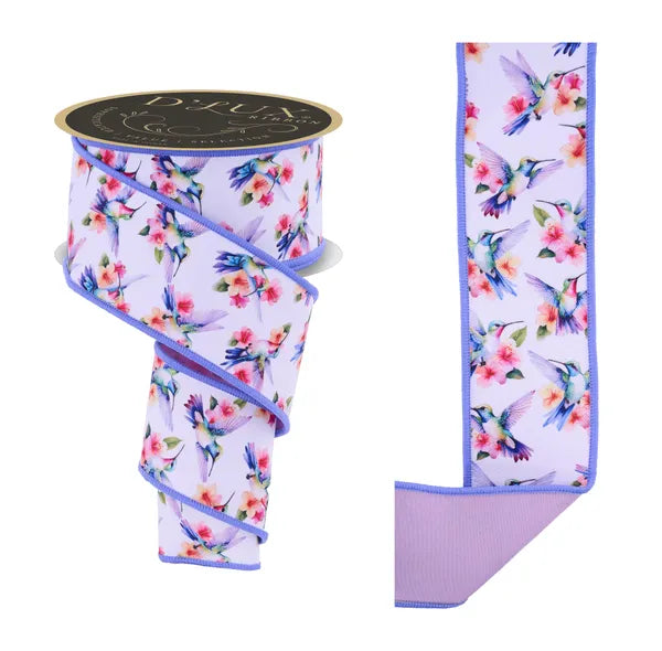 2.5"X10YD HUMMINGBIRDS/FUSED-WHT/GN/PK/OR-LX1177YH